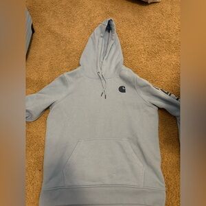 Carhartt Essential Logo Pullover Hooded Sweatshirt in Light Steel